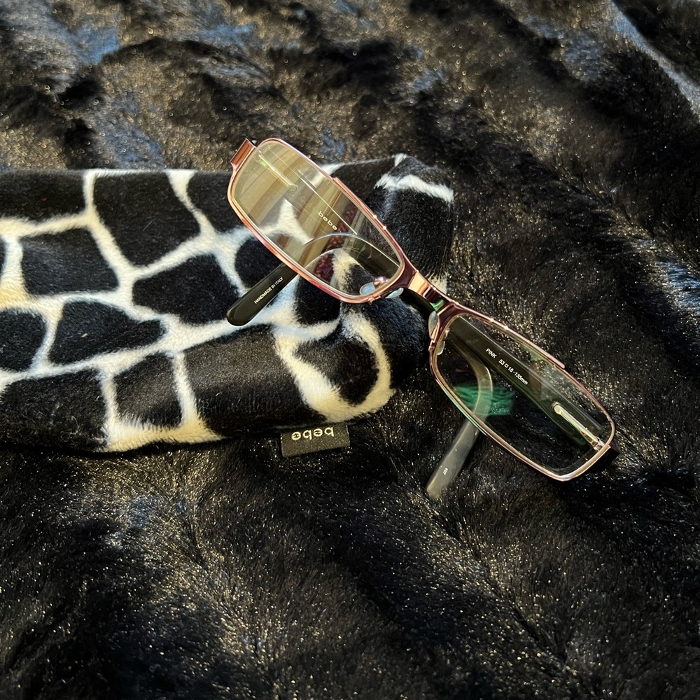 Bebe prescription glasses in rose gold with bling B on the sides. Barely worn